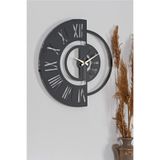 Muyika Duvar Saati 50Cm Sessiz Mekanizma Siyah Metal Kasa Modern Tasarım - Ruota 50 Mds-50 Myk1199