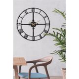 Muyika Duvar Saati 50Cm Sessiz Mekanizma Siyah Metal Kasa Modern Tasarım - Stile 50 Mds-50 Myk1211-01
