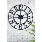 Muyika Duvar Saati 70Cm Sessiz Siyah Metal Kasa Modern Büyük Duvar Saati Bonnimetal 70 Siyah Mds-70 Myk1212-70