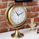 Muyika Gold Metal Masa Saati – Sessiz Mekanizma, Latin Rakamlı Dekoratif Vintage Tasarım-mezza Gold Latin Altın