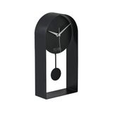 Muyika Masa Saati Sarkaçlı Metal Siyah Renk Sessiz Mekanizma Dekoratif Modern Tasarım 32X16Cm Mms Myk3000-1