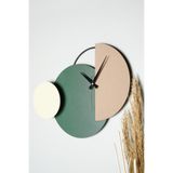 Muyika Mateen Metal 47-31Cm Dekoratif Duvar Saati (Kahve-Yeşil-Krem) Mds-50 Myk2097-4