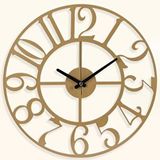 Muyika Muyika Asya Metal Gold Eskitme Duvar Saati 50x50cm Mds-50 Sarı