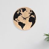 Muyika Muyika Geogra Mdf 6mm Dünya Haritalı Duvar Saati 41x41cm Ads-41 Krem