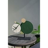 Muyika Muyika Pavimento Metal Masa Saati Yeşil-krem-s.kahve 26x25cm