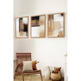 Muyika Premium Ahşap Çerçeveli 3Lü Modern Iskandinav Bohem Tarz Dekoratif Ev Dekorasyonu Tablo Seti-Set12 Myk3012-1
