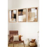 Muyika Premium Ahşap Çerçeveli 3Lü Modern Iskandinav Bohem Tarz Dekoratif Ev Dekorasyonu Tablo Seti-Set12 Myk3012-2