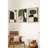 Muyika Premium Ahşap Çerçeveli 3Lü Modern Iskandinav Bohem Tarz Dekoratif Ev Dekorasyonu Tablo Seti-Set15 Myk3015-2