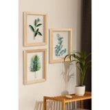 Muyika Regina 3 Parça Ahşap Çerçeveli Cam Üstü Baskı Tablo Seti 28x66cm