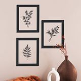 Muyika Regina Siyah 3 Parça Ahşap Çerçeveli Cam Üstü Baskı Tablo Seti 28x66cm