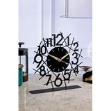 Muyika Siyah Lineal Metal Masa Üstü Saati 25X23Cm Mms-M Modern Analog Metal Myk1300-2