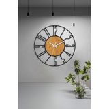 Muyika Sogno Metal Ahşap Göbek Sessiz Mekanizma Dekoratif Duvar Saati 50X50Cm Mds-50 Myk1197-Sogno