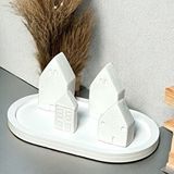 Muyika Soyut Dekoratif Obje Modern Minimalist Aksesuar Biblo , Ev Ofis İçin Şık Tasarım - 5'Lİ Evler Beyaz