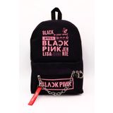 muyoso Black Pink Temalı Piersing Ve Zincir Detaylı Sırt Çantası Okul Çantası BlackPinkPiersing