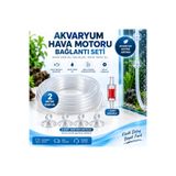 muyucraft Akvaryum Hava Motoru Bağlantı Seti 2 Metre Hortum + Çekvalf + 4 Adet Şeffaf Hortum Vantuzu