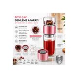 Muzeko 200Ml Pembe Çift Katlı El Yakmayan Isıyı İçinde Tutan Cam Bardak Detox Bitki Çayı Demleme Ihlamur Demliği Bitki Çayı Demleme Tüm Bitki Çaylar İçin Uygundur