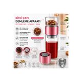 Muzeko 250Ml Çift Katlı El Yakmayan Isıyı İçinde Tutan Cam Bardak Detox Bitki Çayı Demleme Ihlamur Demliği Bitki Çayı Demleme Pink Pembe