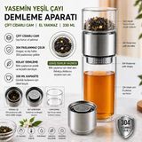 Muzeko 330Ml Çift Katlı El Yakmayan Isıyı İçinde Tutan Cam Bardak Detox Bitki Çayı Demleme Ihlamur Demliği Bitki Çayı Demleme Tüm Bitki Çaylar İçin Uygundur Grı