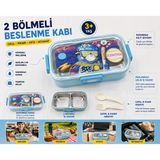Muzeko Okul Beslenme Kabı Paslanmaz Çelik Sızdırmaz Kaşıklı Yemek Kabı Taşınabilir Diyet Beslenme Kabı Mavi 885 1000Ml