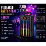 Muzeko Party Speaker Jqs9401 Karaoke Bluetooth Hoparlör Mikrofon Dahil Kablosuz Taşınabilir Bluetooth Speaker 4800Mah