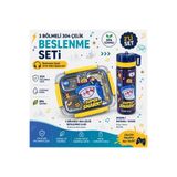 MUZEKO Su Mataralı 3 Bölmeli Paslanmaz Çelik Yemek Kabı Sızdırmaz Kapaklı, Suluklu Taşınabilir Beslenme Kabı 2086 MAVİ 800+600ML