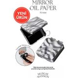 Muzigae Mansion Özel Tasarımlı Aynalı Kutu Sünger Puf 70 Adet Kağıdı Mirror Oil Paper