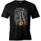 Müzik - Gitar Siyah Erkek Tshirt - XL