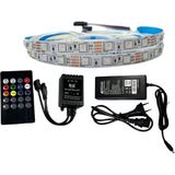 Müzik Modlu Ir Kumandalı Rgb Şerit LED Set 5050 Ledli 3çipli 10METRE IP20 - 10 m - Çok Renkli