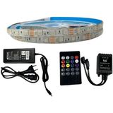 Müzik Modlu Ir Kumandalı Rgb Şerit LED Set 5050 Ledli 3çipli 10METRE Silikonlu - 10 m - Çok Renkli