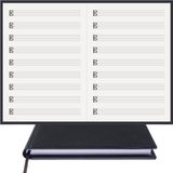 Müzik Nota Defteri - (Alto nota anahtarı)% 100 El Yapımı, El Dikişi, (İplik Dikiş) Gerçek Cilt Bezi A/5 - Siyah