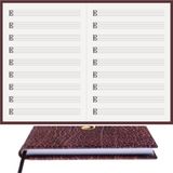 Müzik Nota Defteri - (Alto nota anahtarı)% 100 El Yapımı, El Dikişi, (İplik Dikiş) Kuşe Ciltli A/5 - Kahve-Gri