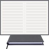 Müzik Nota Defteri - (Anahtarsız)% 100 El Yapımı, El Dikişi, (İplik Dikiş) Gerçek Cilt Bezi (A/4) - Gri
