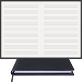 Müzik Nota Defteri - (Anahtarsız)% 100 El Yapımı, El Dikişi, (İplik Dikiş) Gerçek Cilt Bezi A/5 - Siyah