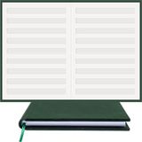Müzik Nota Defteri - (Anahtarsız Sol Kesik Çizgil% 100 El Yapımı, El Dikişi, (İplik Dikiş) Kumaş Ciltleme A/5 - Yeşil
