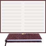 Müzik Nota Defteri - (Anahtarsız Sol Kesik Çizgili)% 100 El Yapımı, El Dikişi, (İplik Dikiş) Kuşe Ciltli A/5 - Kahve-Gri