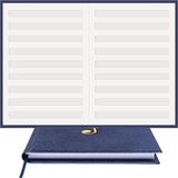 Müzik Nota Defteri - (Anahtarsız Sol Kesik Çizgili)% 100 El Yapımı, El Dikişi, (İplik Dikiş) Kuşe Ciltli A/5 - Lacivert