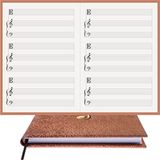 Müzik Nota Defteri - - Eşlikçi, Solo-Alto Nota Anahtarı% 100 El Yapımı, El Dikişi, (İplik Dikiş) Kuşe Ciltli A/5 - Kahve Açık
