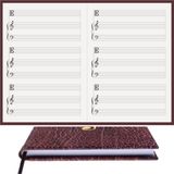 Müzik Nota Defteri - - Eşlikçi, Solo-Alto Nota Anahtarı% 100 El Yapımı, El Dikişi, (İplik Dikiş) Kuşe Ciltli A/5 - Kahve-Gri