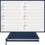 Müzik Nota Defteri - - Eşlikçi, Solo-Bass Clef Nota Anahtarı% 100 El Yapımı, El Dikişi, (İplik Dikiş) Termo Deri A/5 - Lacivert