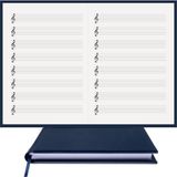 Müzik Nota Defteri - (Sol Anahtarlı, Sol Kesik Çizgili)% 100 El Yapımı, El Dikişi, (Iplik Dik