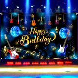 Müzik Notası Doğum Günü Dekorasyonu Afiş, Müzik Notası Gitar Mutlu Yıllar Fon Rock and Roll Parti Süslemeleri Afiş Müzik Karaoke Temalı Erkek Kızlar Yetişkinler Doğum Günü Fotoğrafçılığı Arka Plan