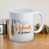 Müzik Öğretmenlerine Özel Öğretmenler Günü Hediyelik Baskılı Kupa - Beyaz - 300 ml