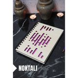 Müzik Ritmi Temalı Ahşap Kapaklı Defter - Noktalı Defter - Ajanda - Okul Defteri (A5 - 120 Sayfa)