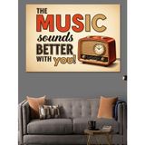 Müzik Seninle Daha İyi Duyulur Radyo Afişi Dekoratif Kanvas - Mdf Ahşap Tablo