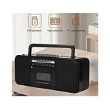 Müzik Seti Fm Radyo USB Mp3 Player Kablosuz Hoparlör Bluetooth Retro Teyp Kaset Çalar - Siyah