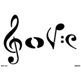 Müzik Ve Aşk Yapışkanlı Stencil Süsleme Ve Boyama Kalıbı