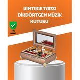 Müzikli Balerin Figürlü Takı Kutusu Piyano Desenli Dekoratif Vitrin