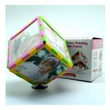 Müzikli Renkli Dönen Hareketli Dekoratif Küp Fotoğraf Çerçevesi 10x10 Cm