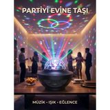 Müzikli Rgb Disko Lambası Bluetooth Hoparlörlü Renkli Parti Işığı USB Tf Kart Girişli