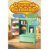 Müzikli Sesli Ve Dokunmatik Ekranlı Oyuncak Buzdolabı Seti - 12 Parça Aksesuarlı Evcilik Oyuncakları